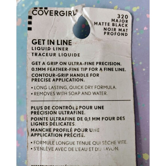 CoverGirl Eyeliner Get In Line Liquid Liner 320 Major Matte Black Eye Makeup 3x - Picture 5 of 16